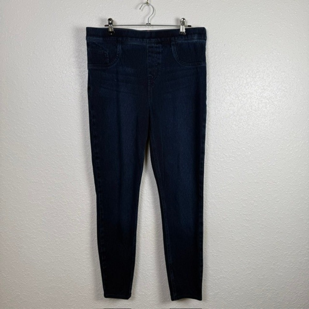 Spanx Jean-ish Leggings Skinny Shaping Pull On Twilight‎ Sleek Indigo Large - Picture 2 of 12